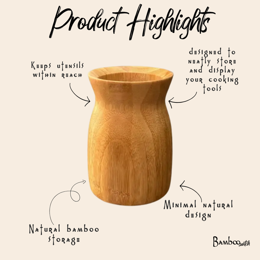 Bamboo Kitchen Utensils Holder | Faire Market Bestseller