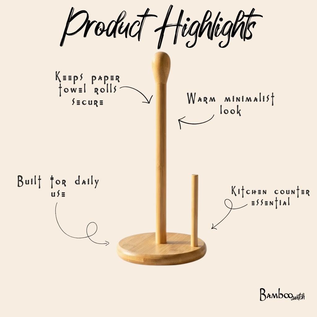 Bamboo Paper Towel Holder
