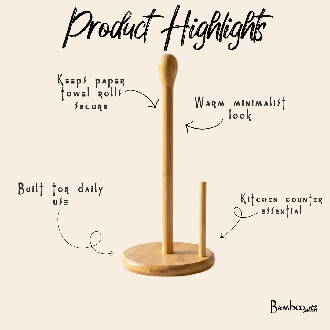 Bamboo Paper Towel Holder