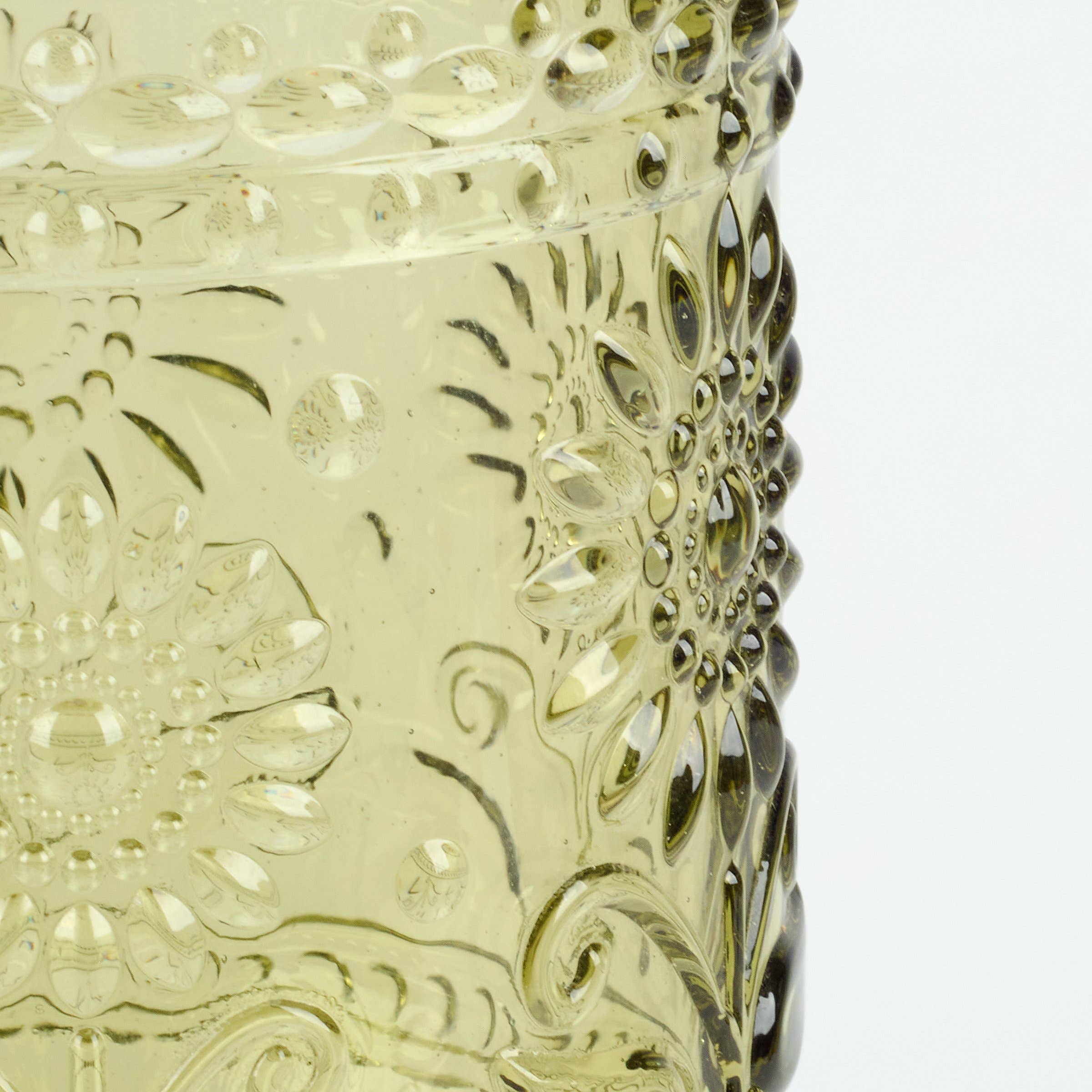 Green Flower Drinking Glass