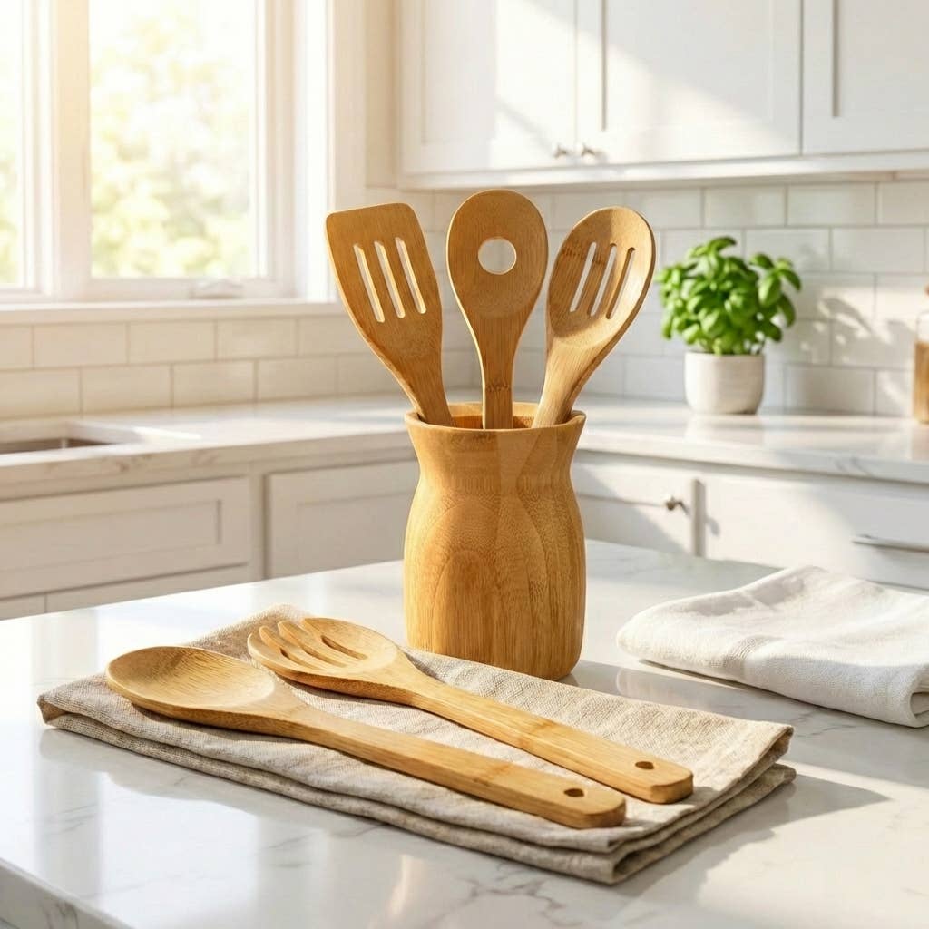 Bamboo Kitchen Utensils Holder | Faire Market Bestseller