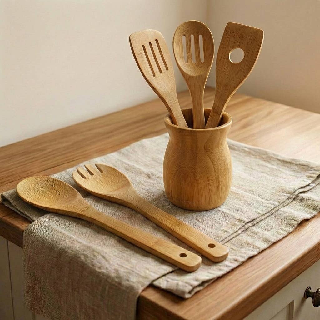 Bamboo Kitchen Utensils Holder | Faire Market Bestseller